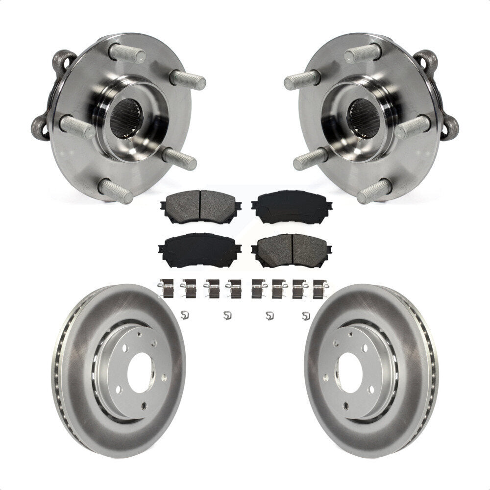 Hub Bearing Coat Brake Rotor Pad Front Kit For 19-21 Mazda 6 Naturally Aspirated