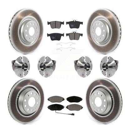Hub Bearing Coated Brake Rotor Pads Front Rear Kit (10Pc) For Audi Q3 Volkswagen