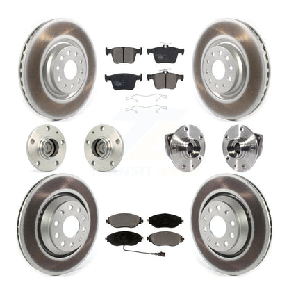 Hub Bearing Coat Brake Rotor Pad Front Rear Kit (10Pc) For Volkswagen Arteon FWD