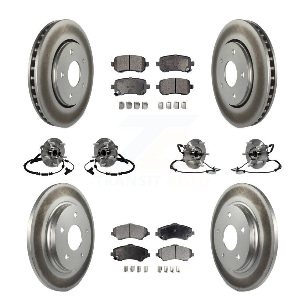 Bearing Coat Brake Rotor Pads Front Rear Kit (10Pc) For Dodge Grand Caravan Town