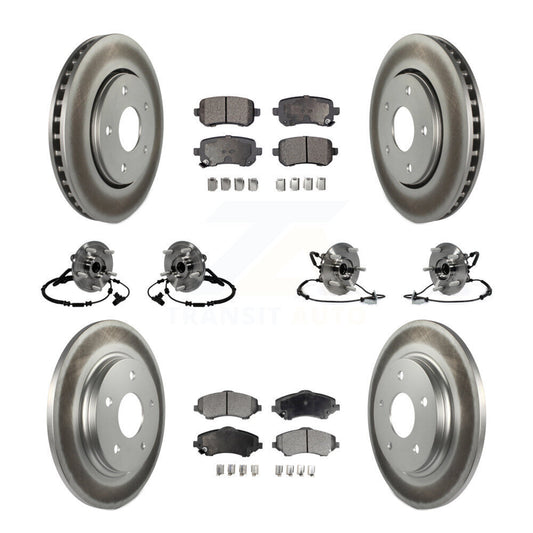 Bearing Coat Brake Rotor Pads Front Rear Kit (10Pc) For Dodge Grand Caravan Town