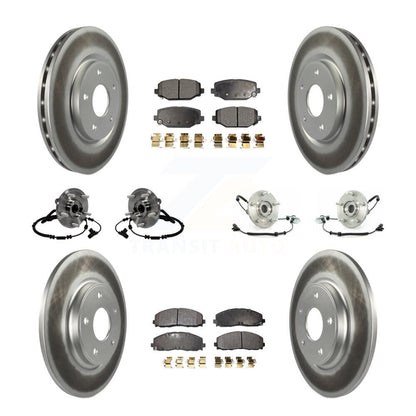Hub Bearing Coated Brake Rotor & Pad Front Rear Kit (10Pc) For Volkswagen Routan