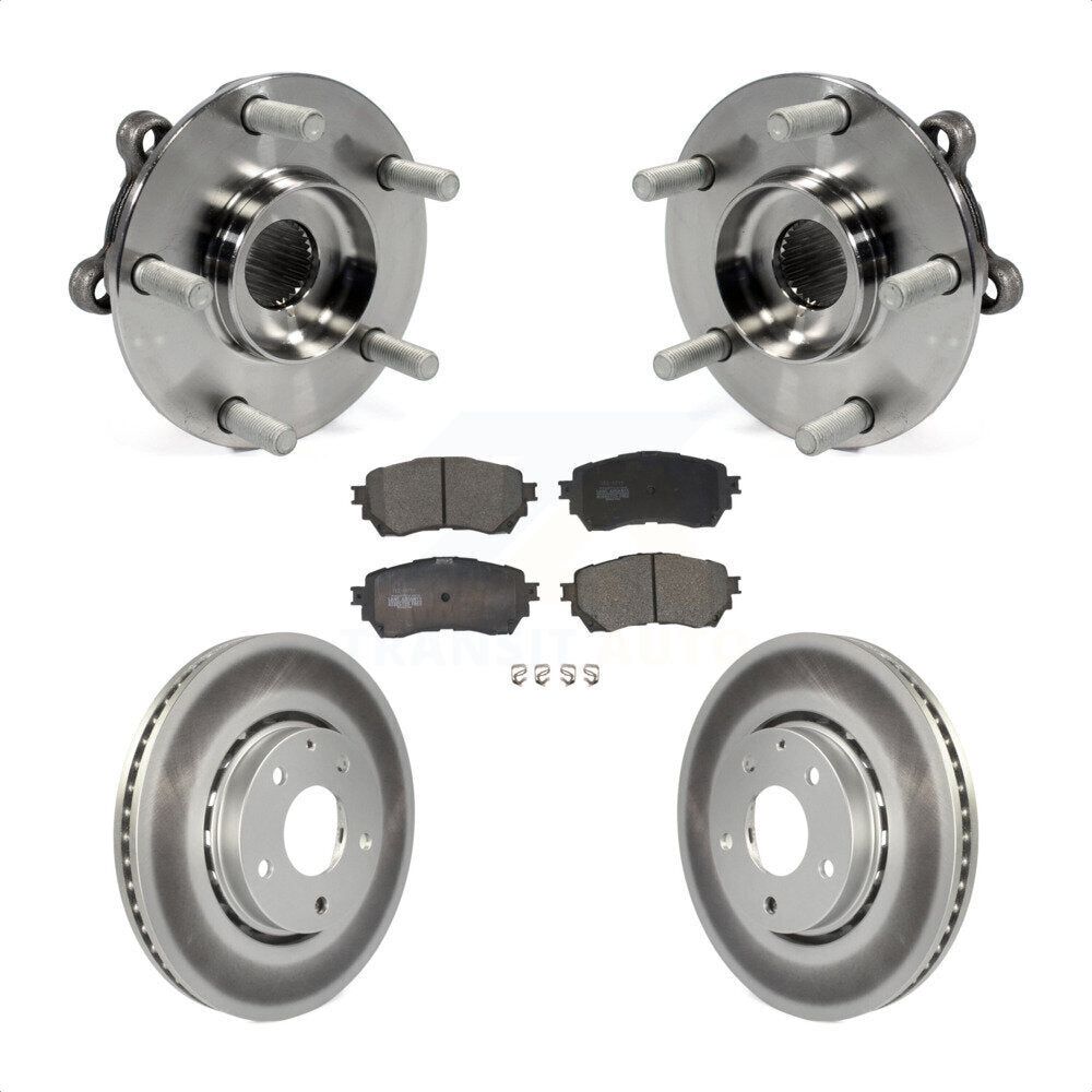 Hub Bearing Coat Brake Rotor Pad Front Kit For 19-21 Mazda 6 Naturally Aspirated