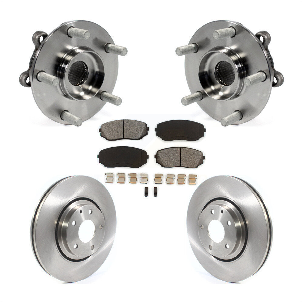 Hub Bearing Disc Brake Rotor Pad Front Kit For 2019-2023 Mazda CX-5 Turbocharged