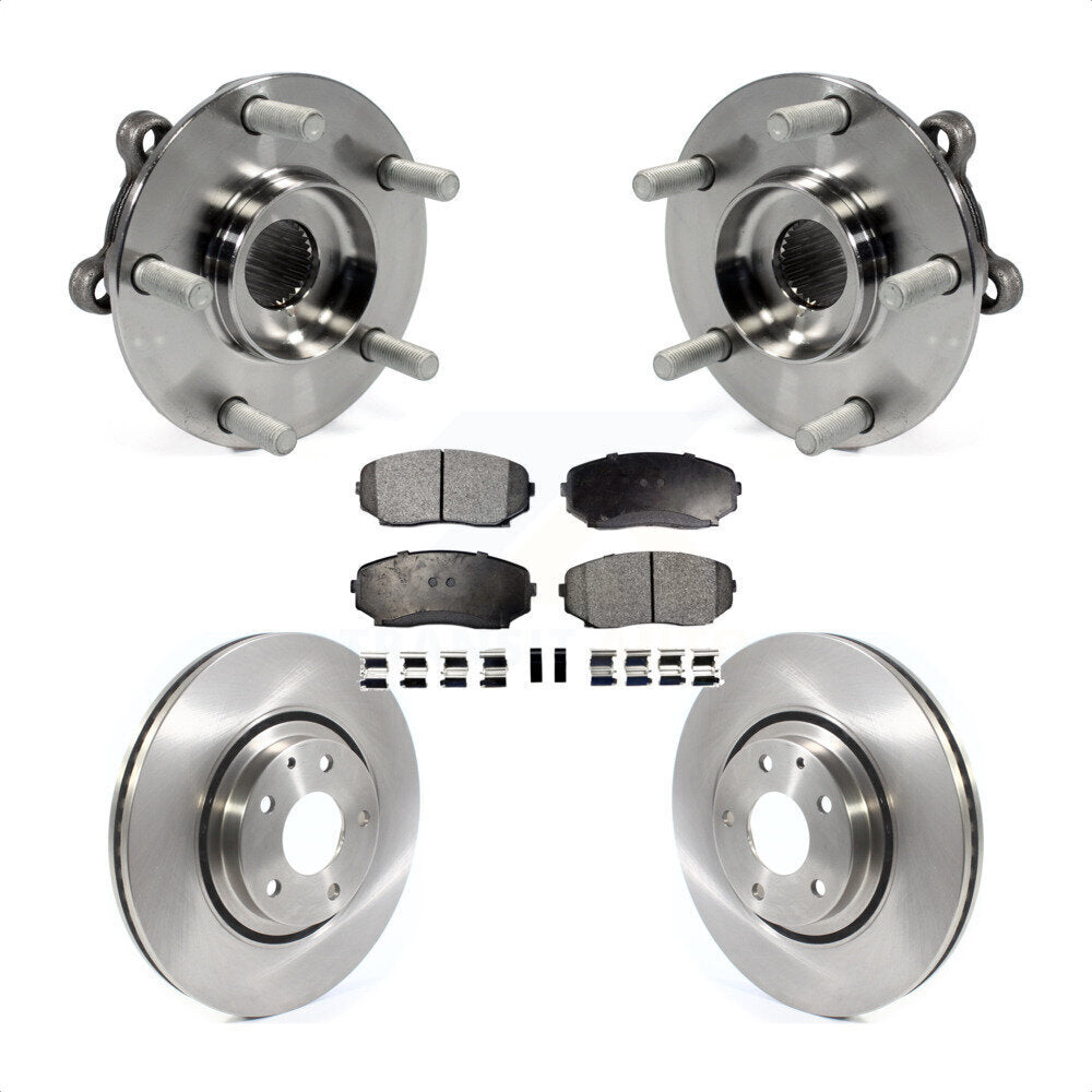 Hub Bearing Disc Brake Rotor Pad Front Kit For 2019-2023 Mazda CX-5 Turbocharged