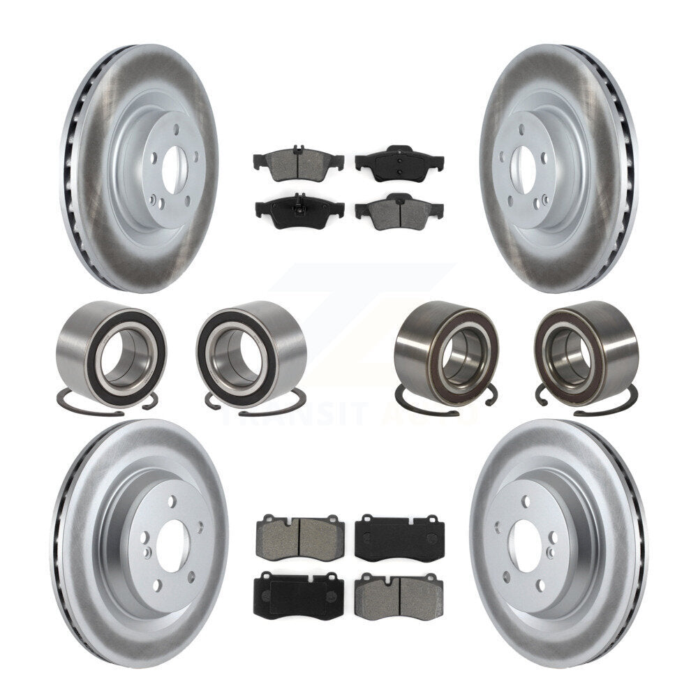 Bearing Coated Disc Brake Rotor Pad Front Rear Kit (10Pc) For Mercedes-Benz S350