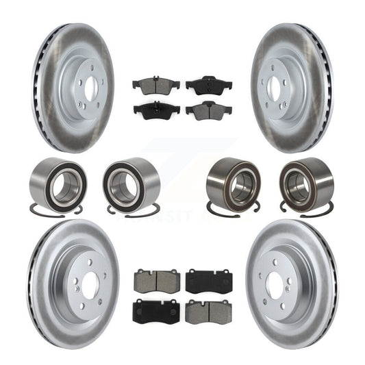 Bearing Coated Disc Brake Rotor Pad Front Rear Kit (10Pc) For Mercedes-Benz S350