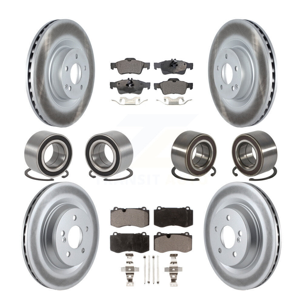 Bearing Coated Disc Brake Rotor Pad Front Rear Kit (10Pc) For Mercedes-Benz S350
