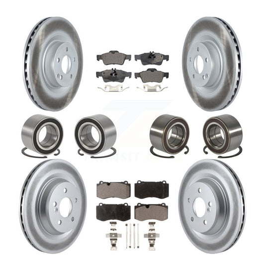 Bearing Coated Disc Brake Rotor Pad Front Rear Kit (10Pc) For Mercedes-Benz S350