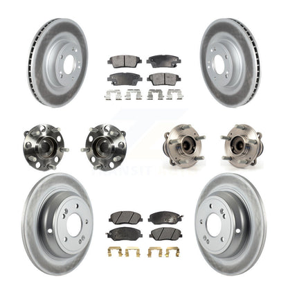 Hub Bearing Coat Brake Rotor Pads Front Rear Kit (10Pc) For Hyundai Genesis 3.8L