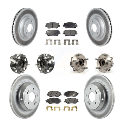 Hub Bearing Coat Brake Rotor Pads Front Rear Kit (10Pc) For Hyundai Genesis 3.8L