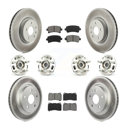 Hub Bearing Coated Disc Brake Rotor & Pad Front Rear Kit (10Pc) For Cadillac XTS