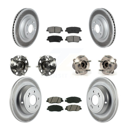 Hub Bearing Coat Brake Rotor Pads Front Rear Kit (10Pc) For Hyundai Genesis 3.8L