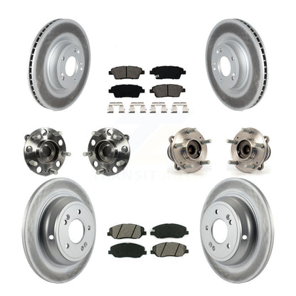 Hub Bearing Coat Brake Rotor Pads Front Rear Kit (10Pc) For Hyundai Genesis 3.8L