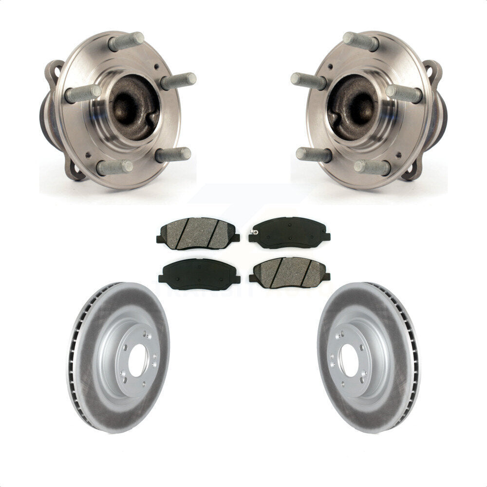 Hub Bearing Coated Brake Rotor Pads Front Kit For 2009-2011 Hyundai Genesis 3.8L