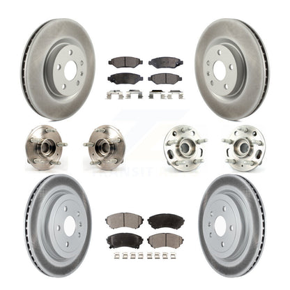 Hub Bearing Coated Disc Brake Rotor & Pad Front Rear Kit (10Pc) For Cadillac CTS