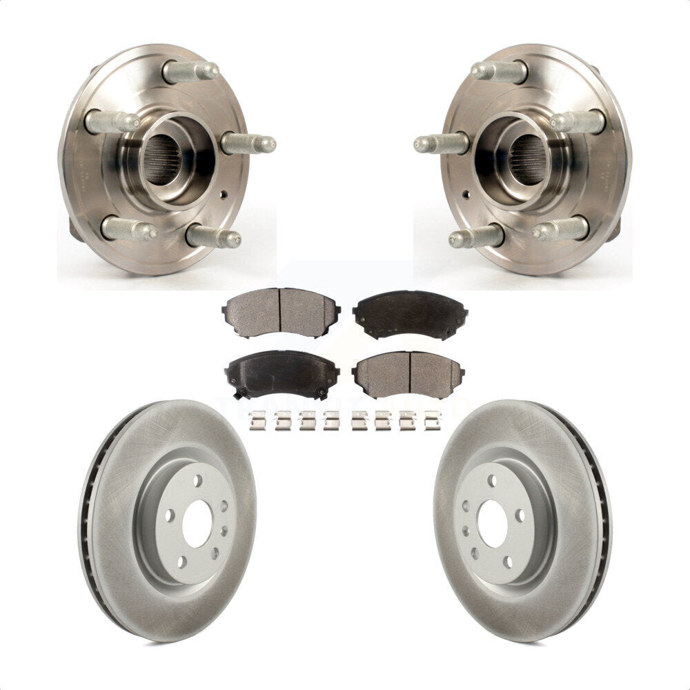 Hub Bearing Assembly Coated Disc Brake Rotor And Pads Front Kit For Cadillac CTS