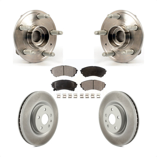 Hub Bearing Assembly Coated Disc Brake Rotor And Pads Front Kit For Cadillac CTS