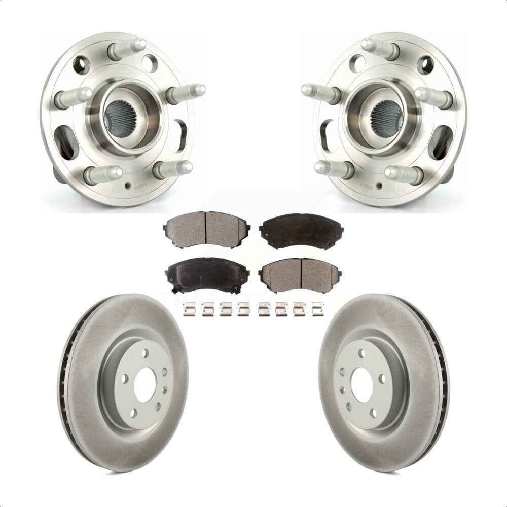 Hub Bearing Assembly Coated Disc Brake Rotor And Pads Front Kit For Cadillac CTS