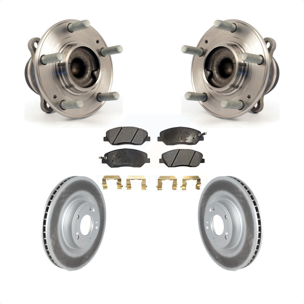 Hub Bearing Coated Brake Rotor Pads Front Kit For 2009-2011 Hyundai Genesis 3.8L