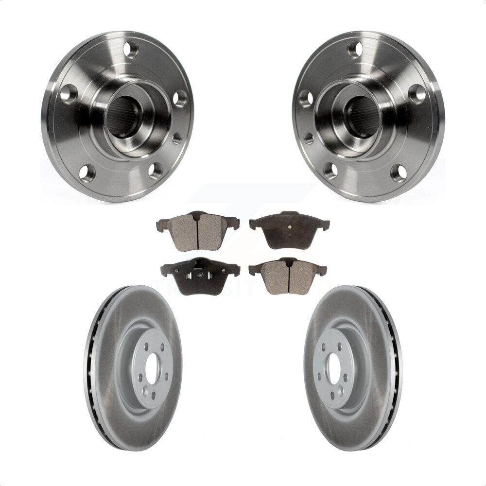 Hub Bearing Coated Disc Brake Rotor Pad Front Kit For Volvo XC70 S60 V60 S80 V70
