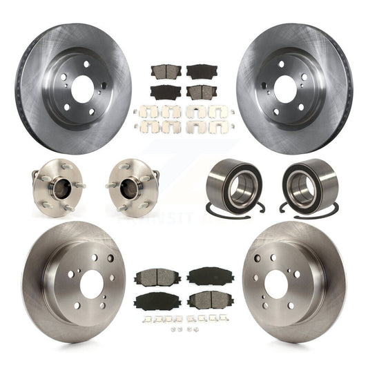 Hub Bearings Disc Brake Rotors And Pads Front Rear Kit (10Pc) For Pontiac Vibe