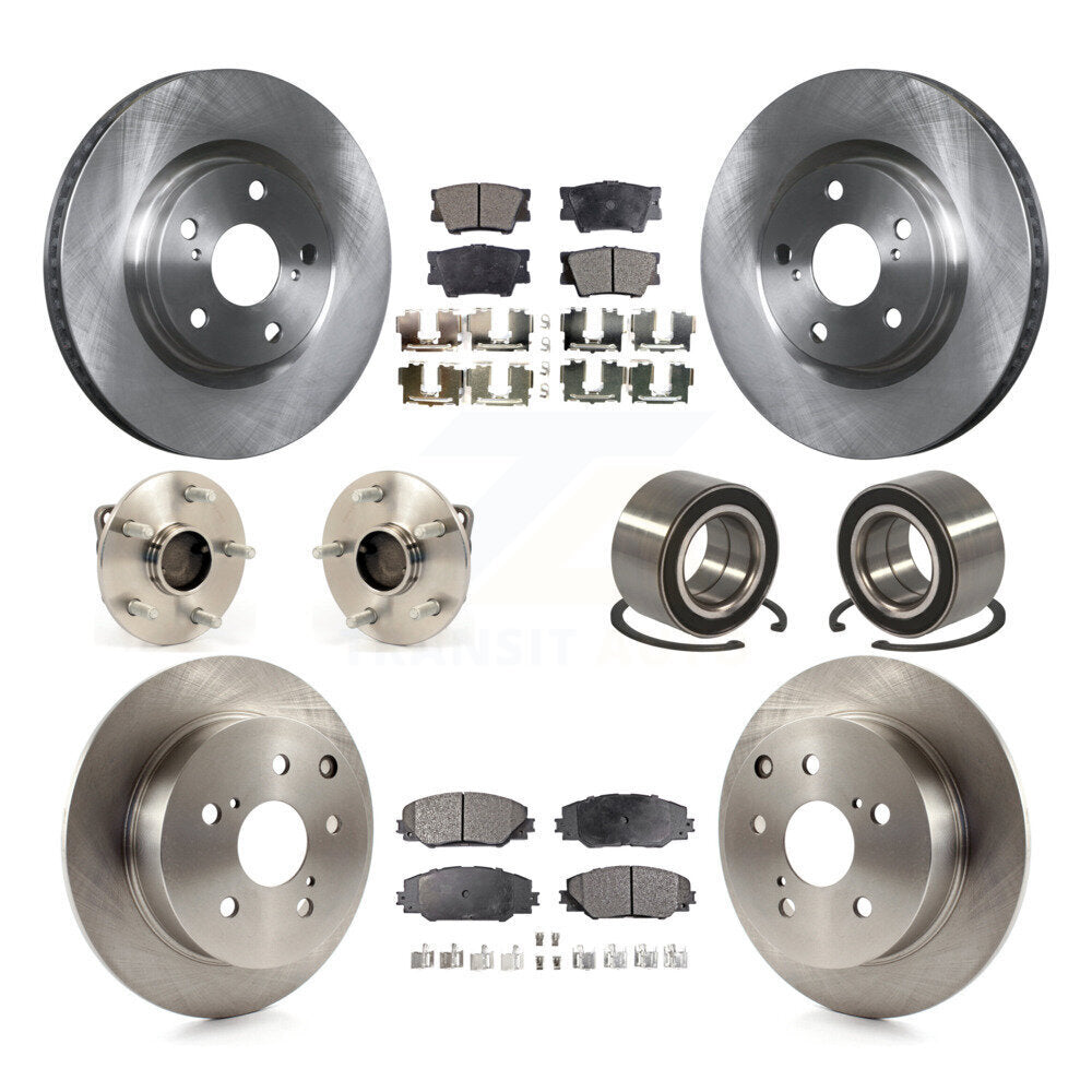 Hub Bearings Disc Brake Rotors And Pads Front Rear Kit (10Pc) For Pontiac Vibe