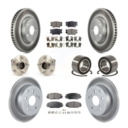 Hub Bearing Coated Disc Brake Rotor & Pad Front Rear Kit (10Pc) For Pontiac Vibe