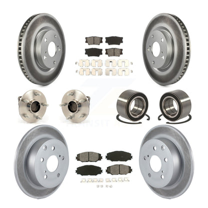 Hub Bearing Coated Disc Brake Rotor & Pad Front Rear Kit (10Pc) For Pontiac Vibe