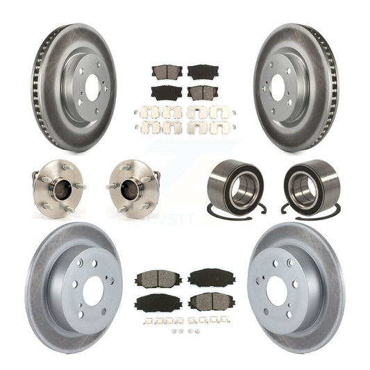 Hub Bearing Coated Disc Brake Rotor & Pad Front Rear Kit (10Pc) For Pontiac Vibe
