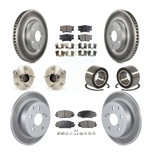 Hub Bearing Coated Disc Brake Rotor & Pad Front Rear Kit (10Pc) For Pontiac Vibe