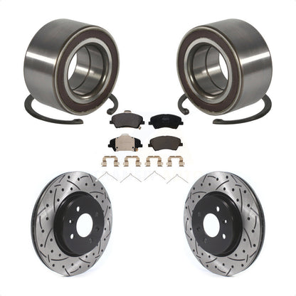 Wheel Bearing Drilled Slot Brake Rotor Pads Front Kit For Kia Rio Hyundai Accent