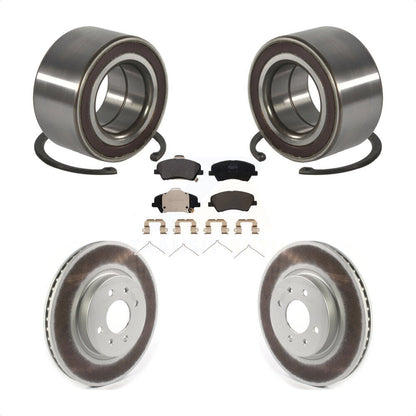 Wheel Bearing Coated Disc Brake Rotor & Pad Front Kit For Kia Rio Hyundai Accent