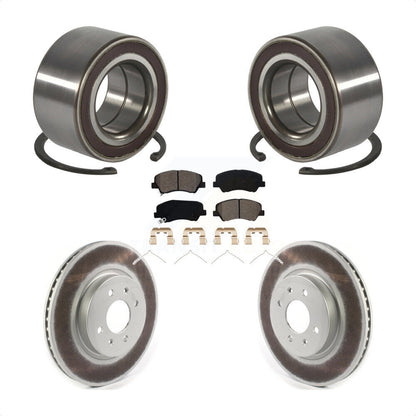 Wheel Bearing Coated Disc Brake Rotor & Pad Front Kit For Kia Rio Hyundai Accent