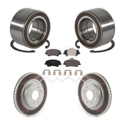 Wheel Bearing Coated Disc Brake Rotor & Pad Front Kit For Kia Rio Hyundai Accent