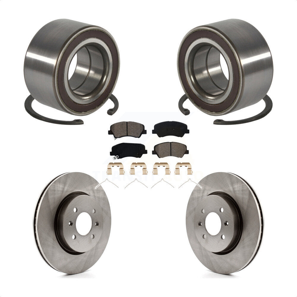 Wheel Bearing Disc Brake Rotors And Pads Front Kit For Kia Rio Hyundai Accent