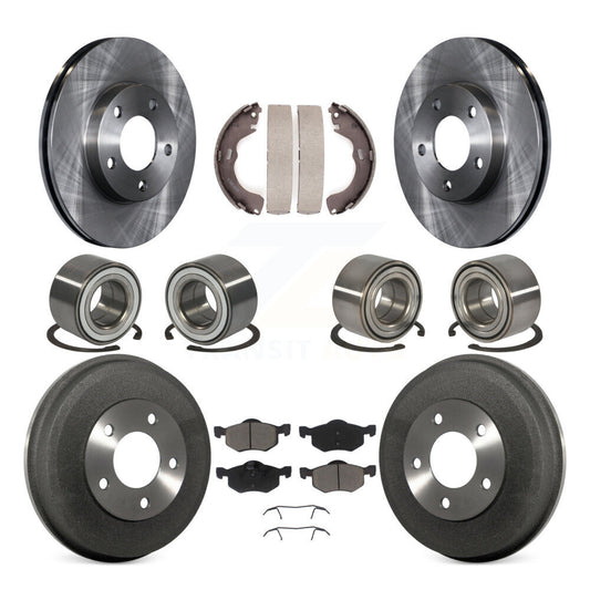 Bearing Brake Rotor Pad Shoe Front Rear Kit (10Pc) For Ford Escape Mazda Tribute