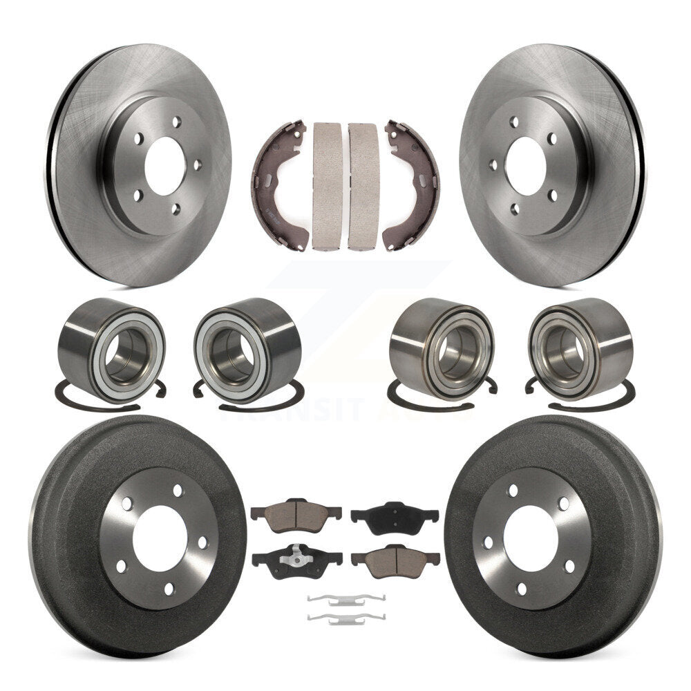 Bearing Brake Rotor Pad Shoe Front Rear Kit (10Pc) For Ford Escape Mazda Tribute