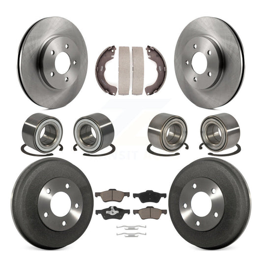 Bearing Brake Rotor Pad Shoe Front Rear Kit (10Pc) For Ford Escape Mazda Tribute
