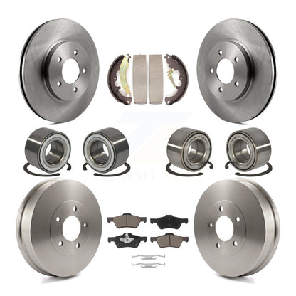 Bearing Brake Rotor Pad Shoe Front Rear Kit (10Pc) For Ford Escape Mazda Tribute