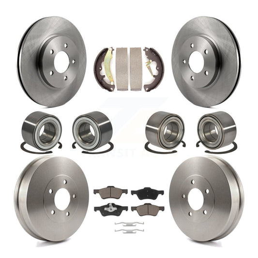 Bearing Brake Rotor Pad Shoe Front Rear Kit (10Pc) For Ford Escape Mazda Tribute
