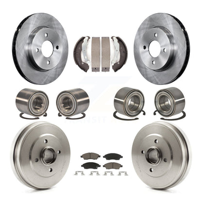 Bearing Brake Rotor & Pad Shoe Front Rear Kit (10Pc) For Nissan Micra Versa Note