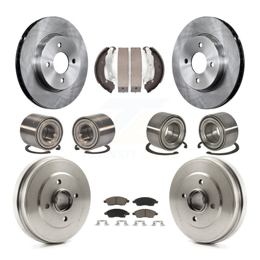Bearing Brake Rotor & Pad Shoe Front Rear Kit (10Pc) For Nissan Micra Versa Note