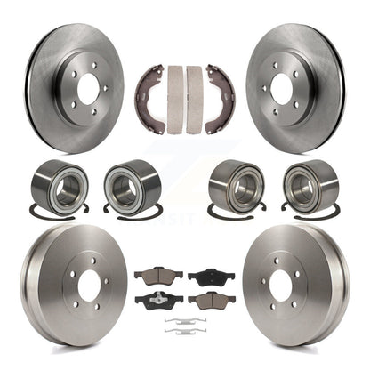 Bearing Disc Brake Rotor & Pad Shoe Front Rear Kit (10Pc) For 2008 Mazda Tribute