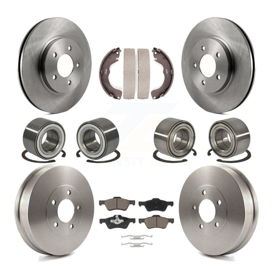 Bearing Disc Brake Rotor & Pad Shoe Front Rear Kit (10Pc) For 2008 Mazda Tribute
