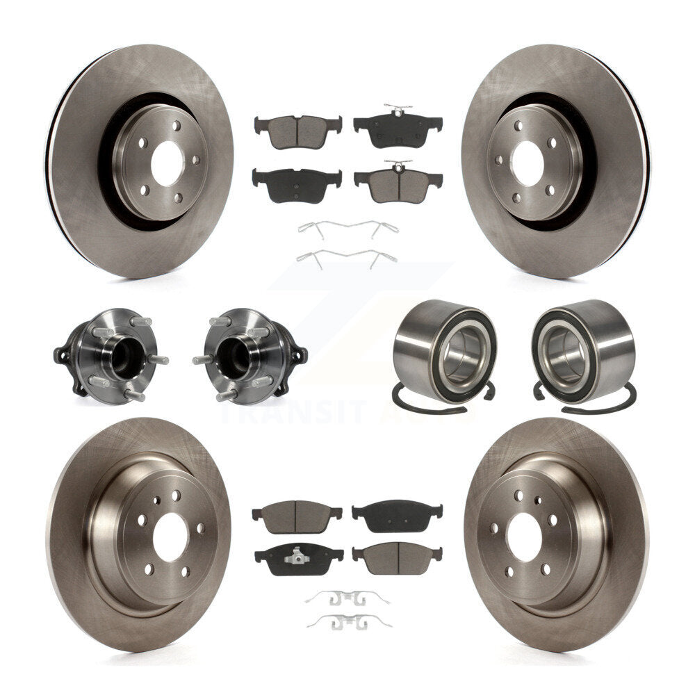 Wheel Hub Bearing Disc Brake Rotor And Pad Front Rear Kit (10Pc) For Lincoln MKC