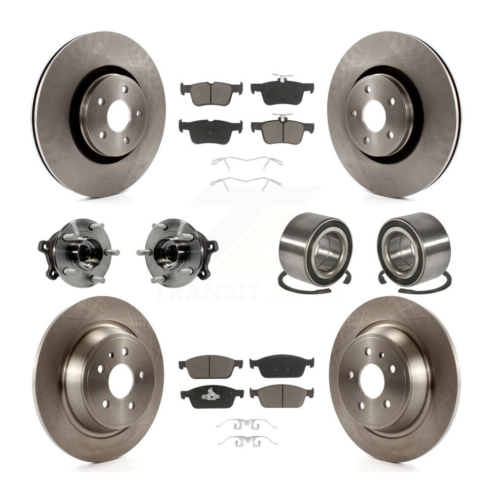 Wheel Hub Bearing Disc Brake Rotor And Pad Front Rear Kit (10Pc) For Lincoln MKC
