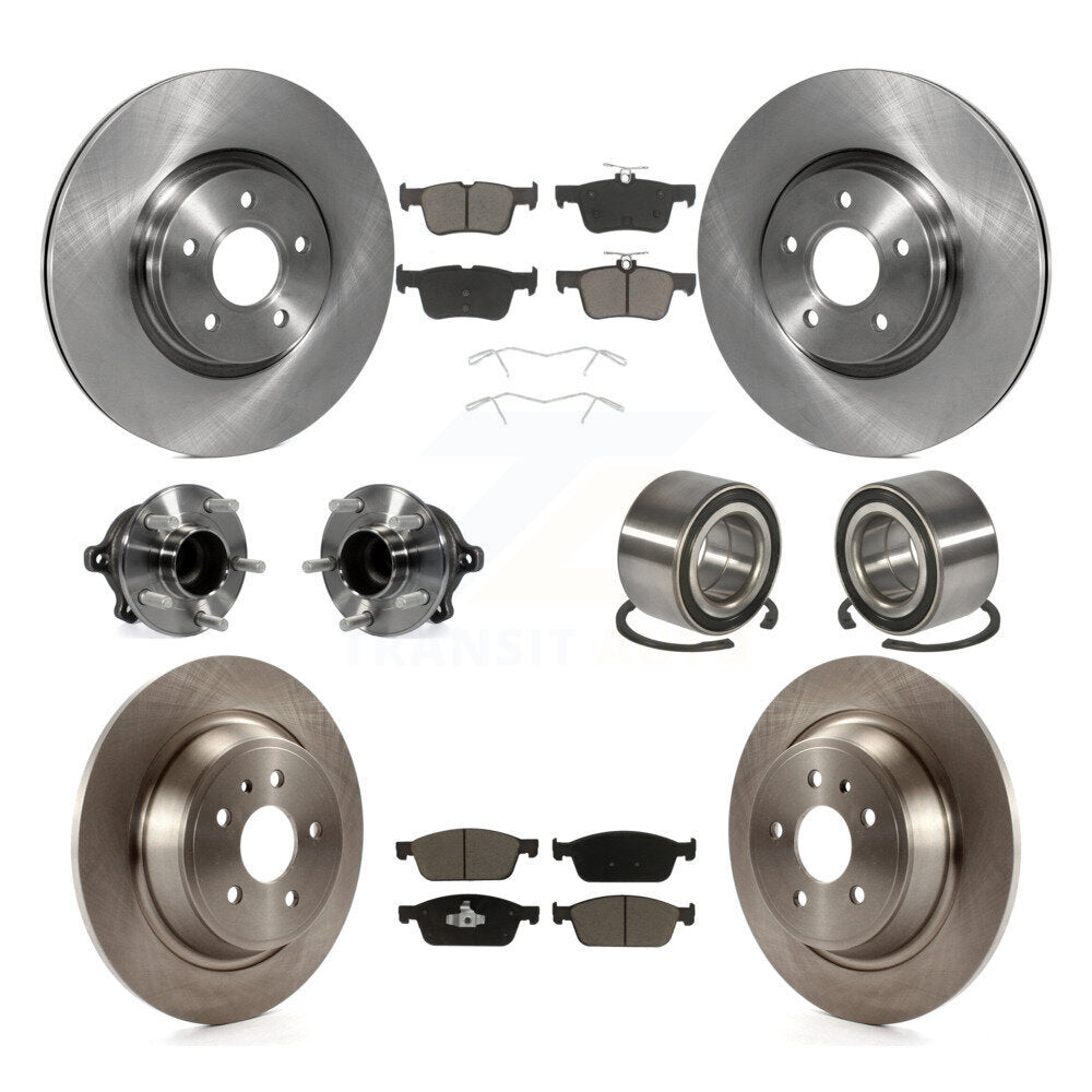 Hub Bearing Brake Rotor & Pads Front Rear Kit (10Pc) For Ford Escape Lincoln MKC