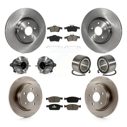 Hub Bearing Brake Rotor Pads Front Rear Kit (10Pc) For Ford Escape FWD with 2.0L