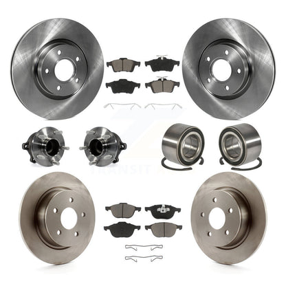 Hub Bearing Disc Brake Rotor And Pad Front Rear Kit (10Pc) For Ford Escape C-Max